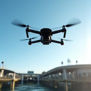 イベント会場を上空から撮影する業務用ドローン